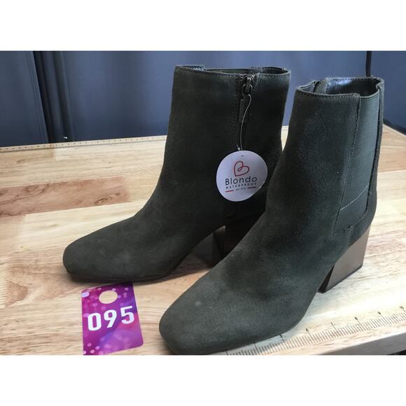 Blondo Waterproof Trendy Ankle Booties Women's 5.5 Black Square Toe Side Zipper - Picture 4 of 7